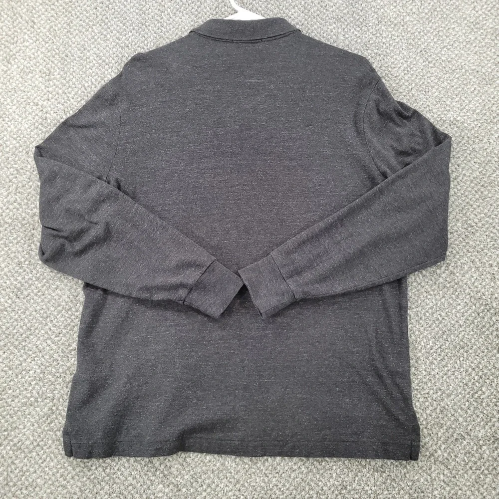 Polo Ralph Lauren Mens Long Sleeve Polo Shirt Gray Heather Classic Fit Medium